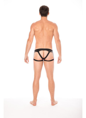 Mini-Pant violet en dentelle et simili cuir - LM2002-68PUR